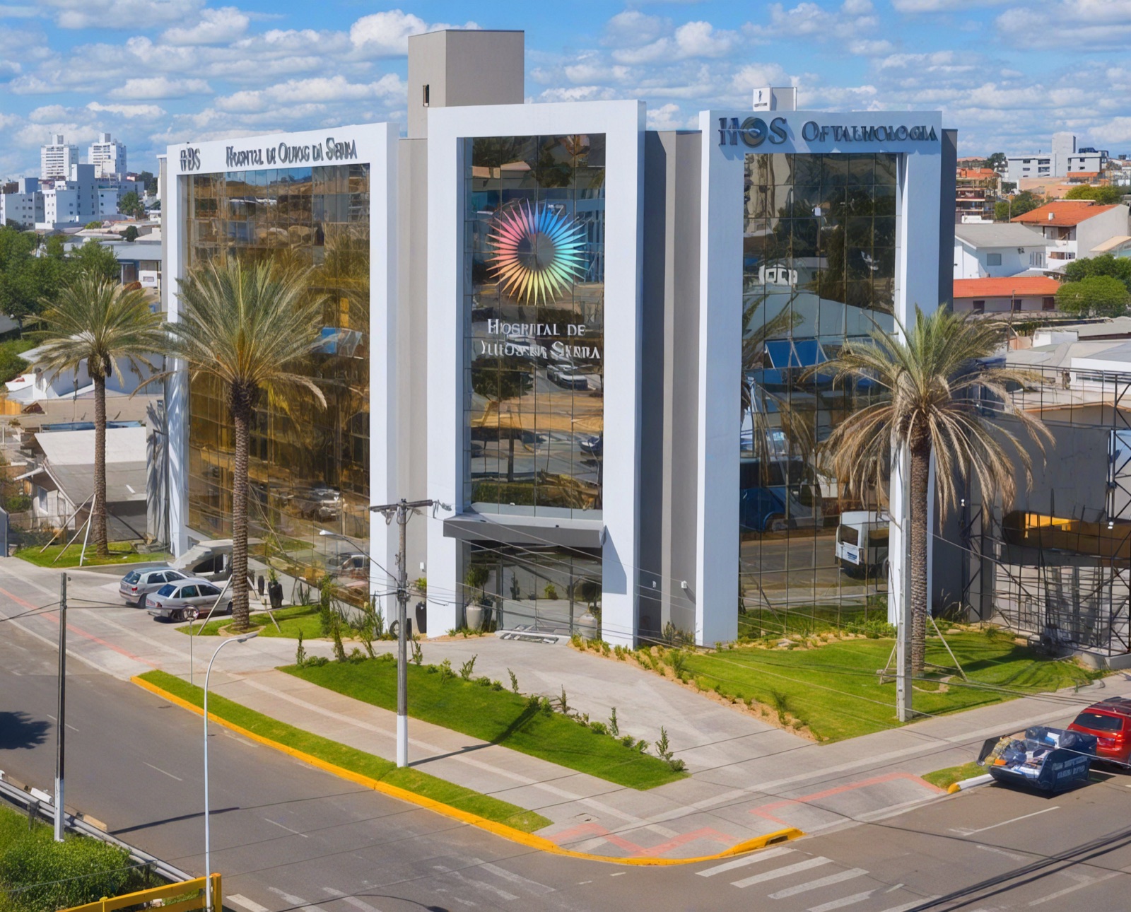 Fachada do Hospital de Olhos da Serra, em Lages